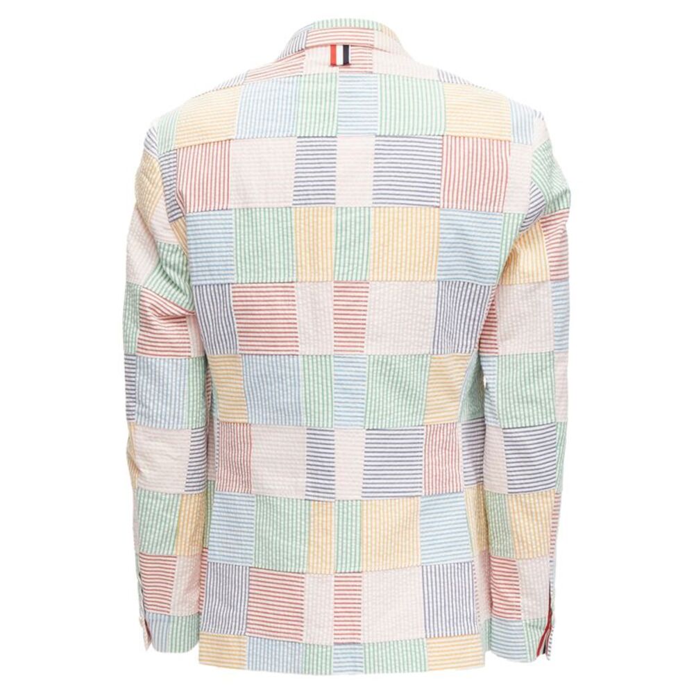 Thom E Colourful Stripes Patchwork Seersucker But… - image 5